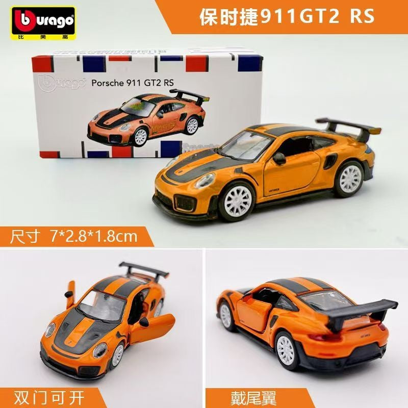 Bburago 1:64 Porsche 911 GT2 Lamborghini Ferrari SP3 812 1959 Cadillac Miniatura de Carro de Liga Fundida Brinquedo de Coleção Presentes