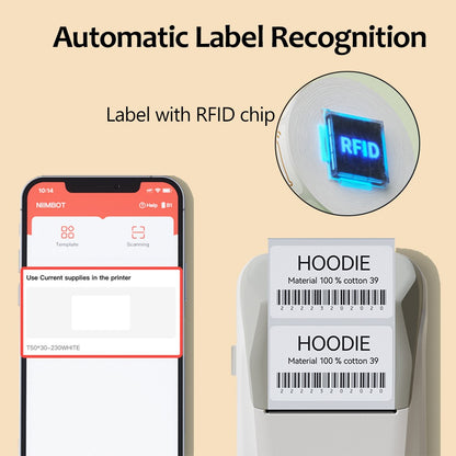 Portable Niimbot B1 Wireless Label Maker Adhesive Sticker Printer Labeling Machine DIY 20-50mm Labels for Office Home
