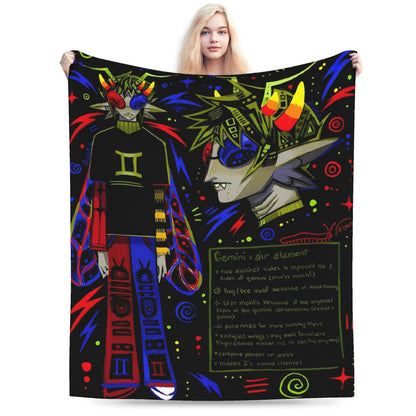 Manta de Flanela Homestucked Manga Cobertor Macio e Quente para Sofá Cama Viagem Engraçado Colcha Capa de Sofá-Cama