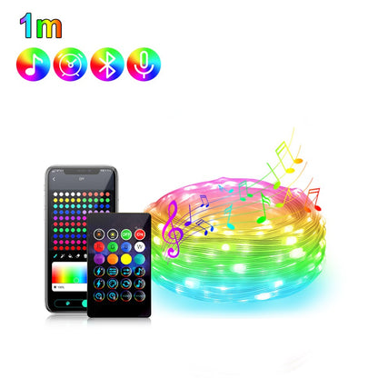 Bluetooth Smart LED String Fairy Lights 5V WS2812B Christmas Garland Light RGBIC Dream Color Waterproof IP67 for Party Holiday