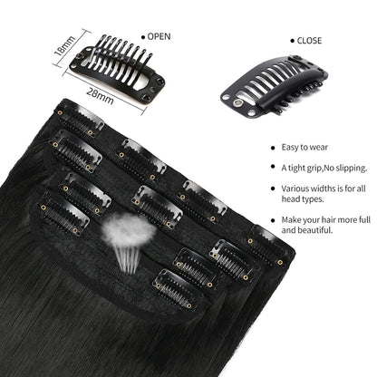 7 Peças de Aplique Tic Tac 50cm Ultra Invisível Para Mulheres Suave Sedoso Sem Emendas