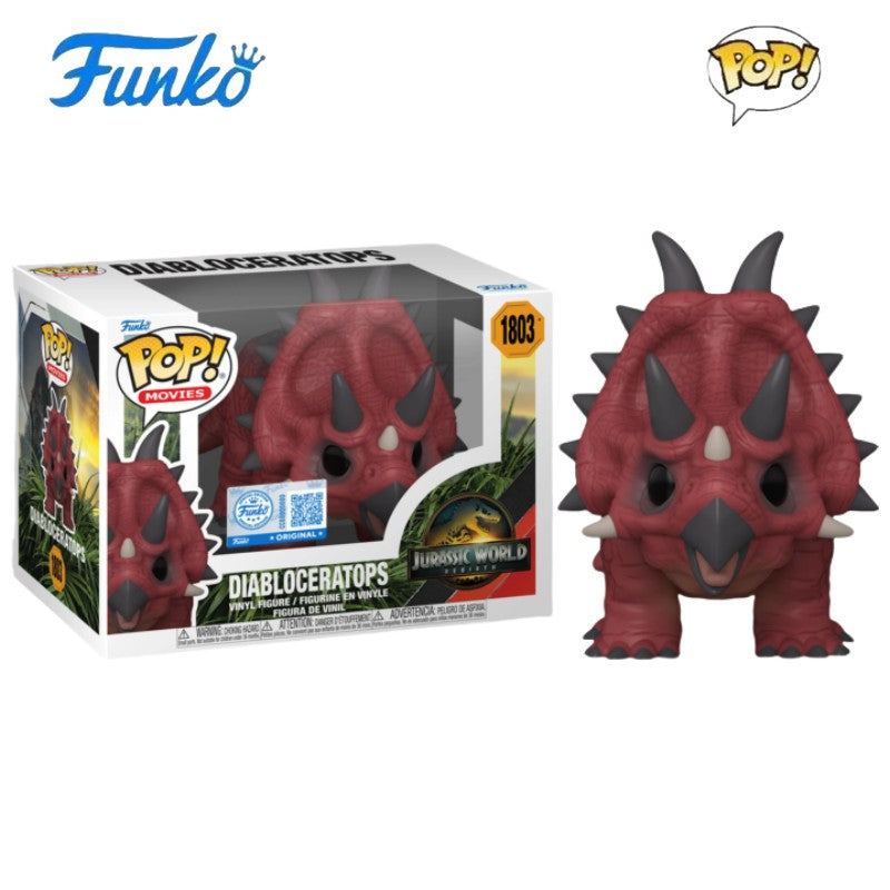 Titanosaurus Jurassic World Funko Pop Boneco de Vinil Diabloceratops Dinossauro Edição Limitada Boneco de Ação Modelo de Brinquedo Presente Colecionável