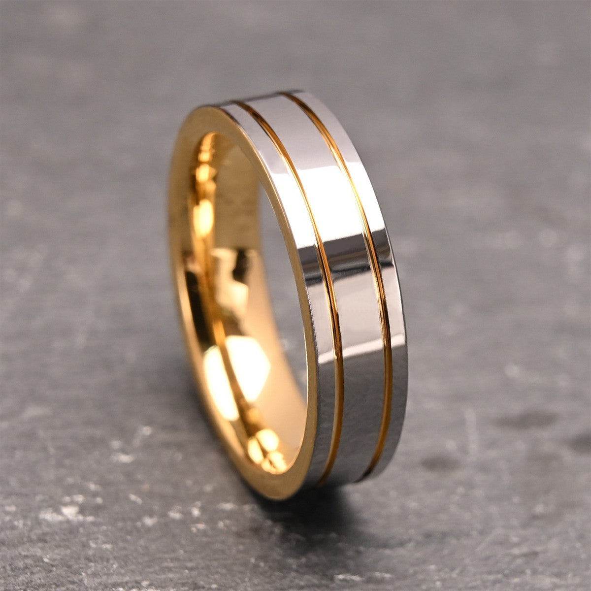 Anel de carboneto de tungstênio 6MM Anéis de casamento masculinos anéis de noivado de casal anéis bague homme pareja de compromiso joias de moda