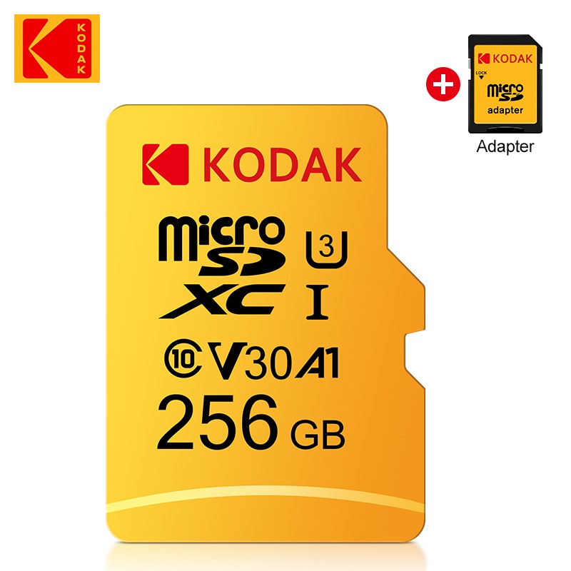 Cartão de Memória KODAK Original 256GB 128GB U3 4K Micro SD Card 64GB 32GB A1 SDHC Microsd UHS-I C10 TF Trans Flash Microsd