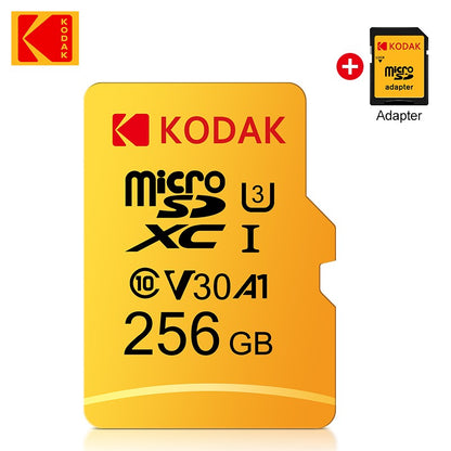 Cartão de Memória KODAK Original 256GB 128GB U3 4K Micro SD Card 64GB 32GB A1 SDHC Microsd UHS-I C10 TF Trans Flash Microsd