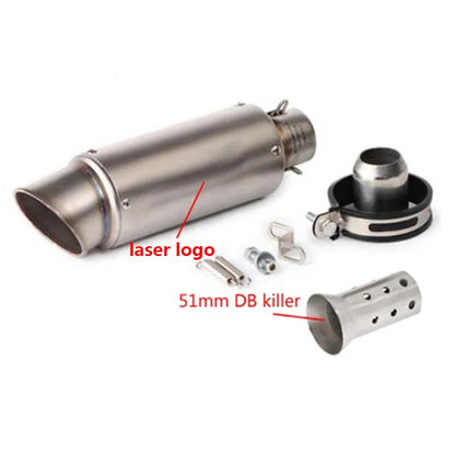 motorcycle exhaust inox muffler carbon fiber exhaust Universal 51/60mm with DB Killer for z900 R3 R25 MT07 MT09 R1 Z400 Z650