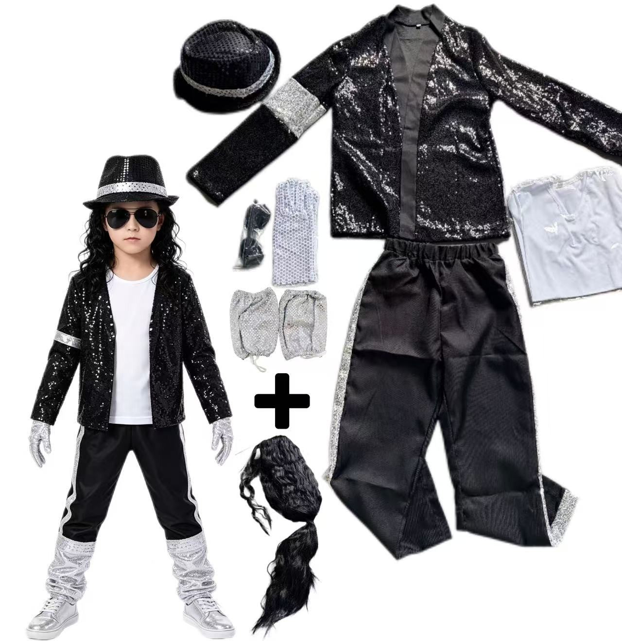 80s 90s Hip Hop Michael Jackson 5 Costume Boys Superstar Singer Outfit Halloween Carnival Stage Dance Cosplay Party Wear