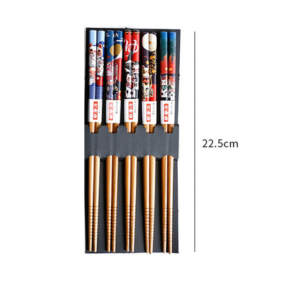 5 pares de pauzinhos japoneses para sushi, antiderrapantes, reutilizáveis, chineses, utensílios de mesa, presente, ferramentas de cozinha