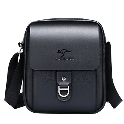 Men's Multi-Color Leather Crossbody Bag, Versatile Casual, Multi-Compartment, Daily Commuting, Stylish & Practical