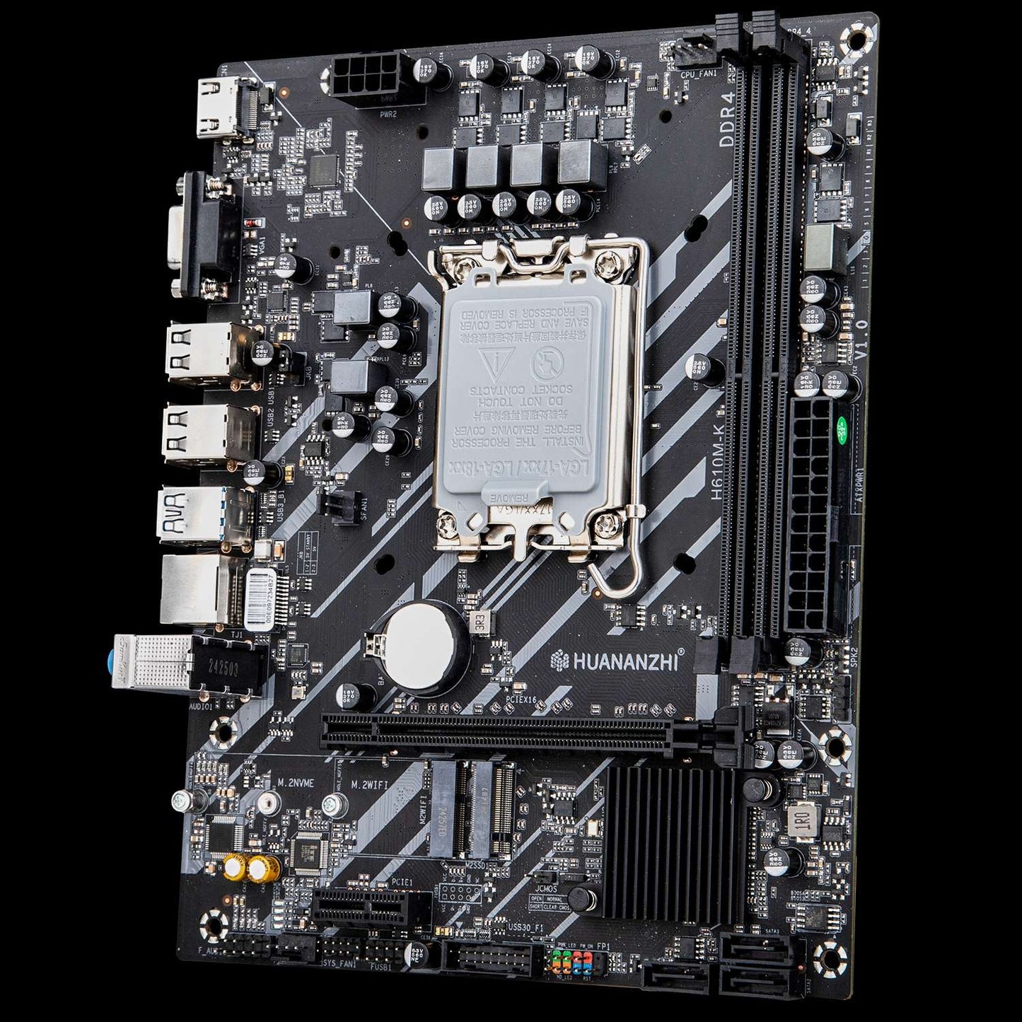 Placa-mãe HUANANZHI H610M K MATX DDR4, suporte para CPU Intel LGA 1700 de 12ª 13ª 14ª Geração H610 12100F 12400F 12490F 12600F 12700F 13600F