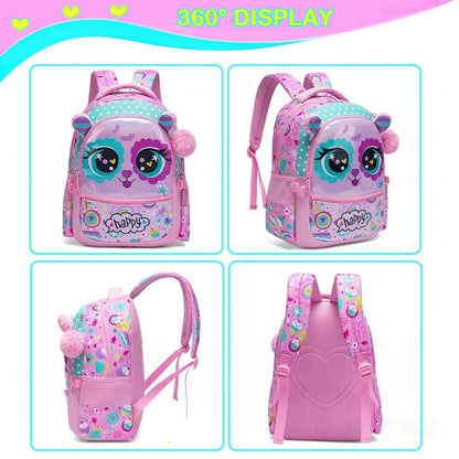 Mochila com Design de Animais Fofos para Crianças Mochila Escolar com Lancheira Grande Capacidade Leve para Estudantes Presente Perfeito