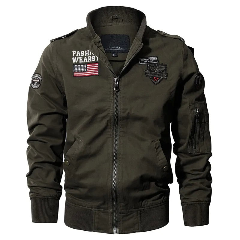 New Spring Military Style Pilot Jacket Multi-pocket Men Tactical Flight Jacket Autumn US Air Force Motorcycle Outwear Cotton