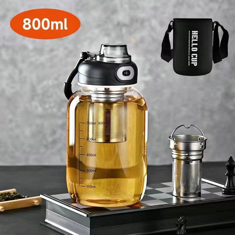 Copo De Vidro Transparente Com Filtragem Copos De Café De Grande Capacidade Com Tampa Utensílios De Cozinha Suprimentos De Barra Caneca De Chá Durável