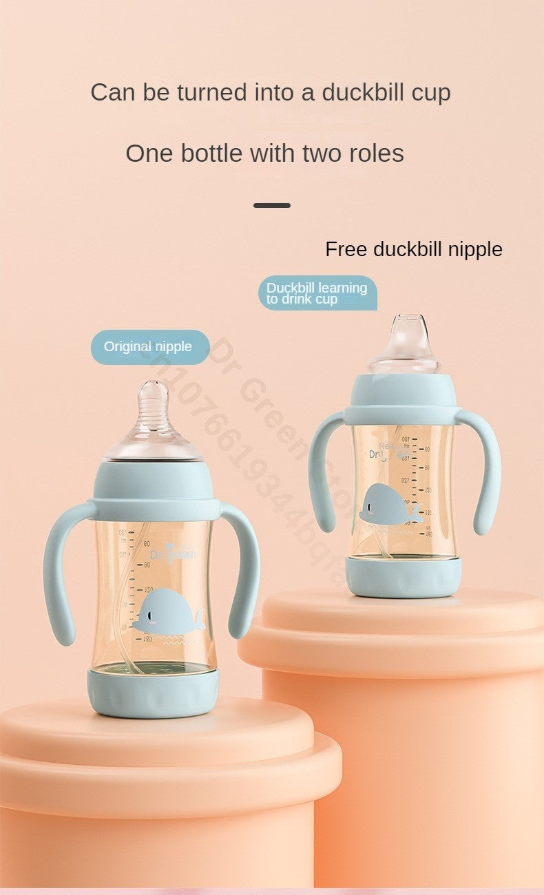 Dr.Green Wide Mouth Newborn baby bottles PPSU Washable Bottles Forward and reverse bi-directional scale inverted milk brewing