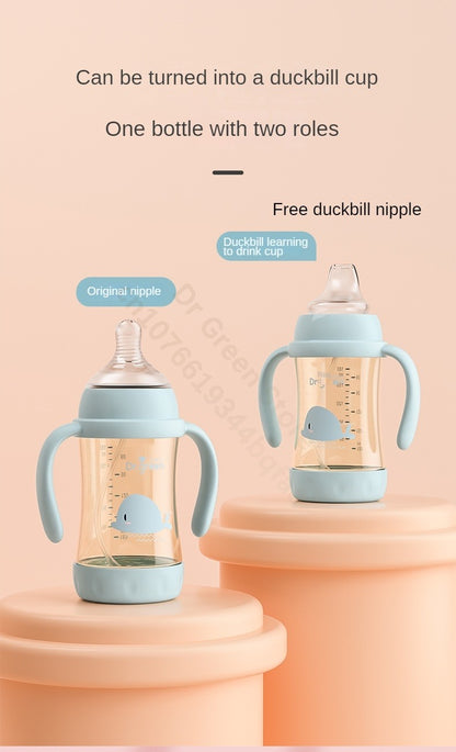Dr.Green Wide Mouth Newborn baby bottles PPSU Washable Bottles Forward and reverse bi-directional scale inverted milk brewing