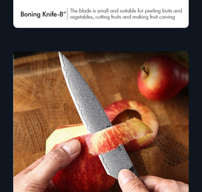TURWHO 1-6PCS Kitchen Knives Set Japanese 67 Layer Damascus Steel Chef Knife PRO VG10 Santoku Bread Boning Utility Paring Knives