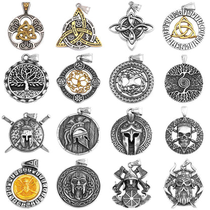 Colar Nórdico Vikings Árvore da Vida Odin Vários Homens Amuleto Celta Pingente Aço Inoxidável Charm Vintage Joias Punk Atacado