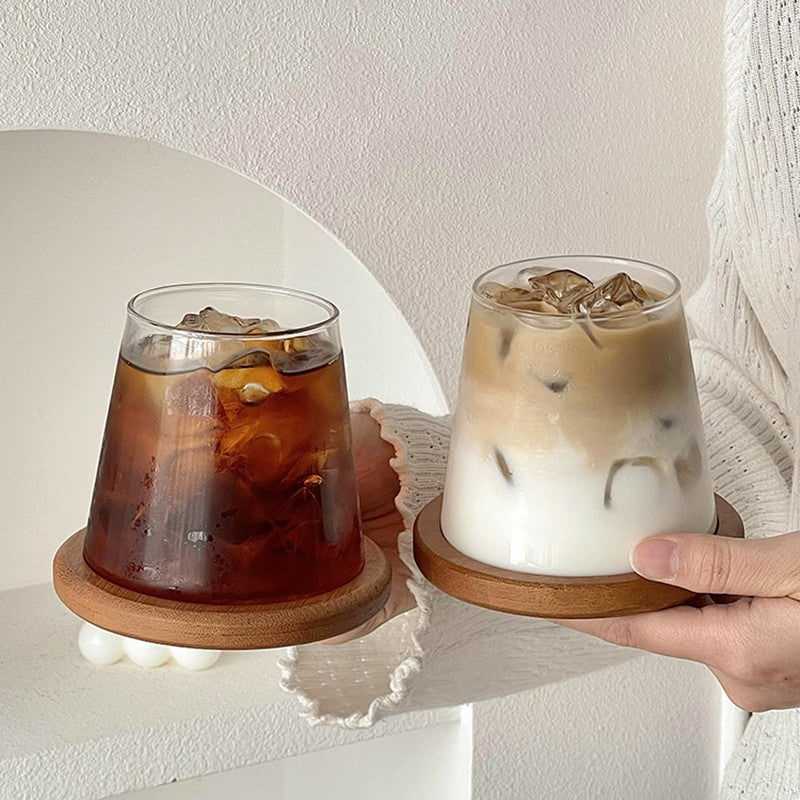 2/4 canecas de vidro copos de café gelado 300ml canecas de vidro acessórios de cozinha 350ml canecas para chá com leite suco garrafa de vidro para bebidas