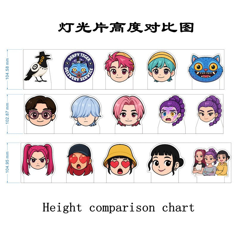 KPop K-POP Demon Hunters Kawaii Zoe Mira Rumi Saja Boys Superstar Monochrome Light Remote Control 16 Color Light Night Light