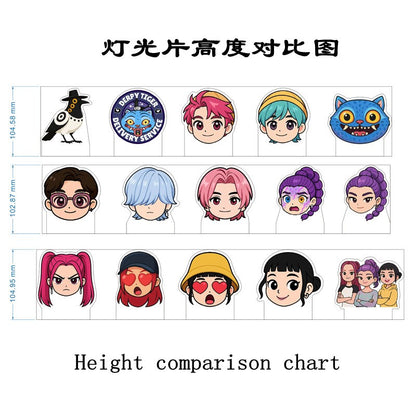 KPop K-POP Demon Hunters Kawaii Zoe Mira Rumi Saja Boys Superstar Monochrome Light Remote Control 16 Color Light Night Light