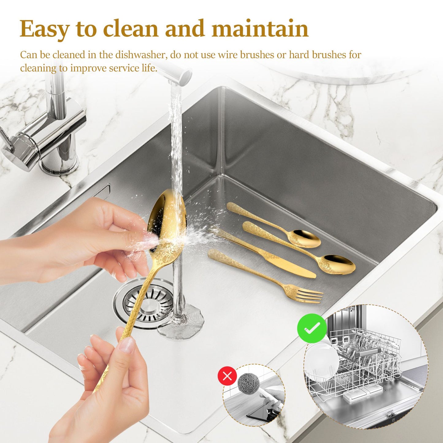 20/24 Peças Conjunto de Utensílios de Aço Inoxidável Conjunto de Talheres Florais Garfo Colher e Faca Kits de Utensílios de Cozinha para Restaurante