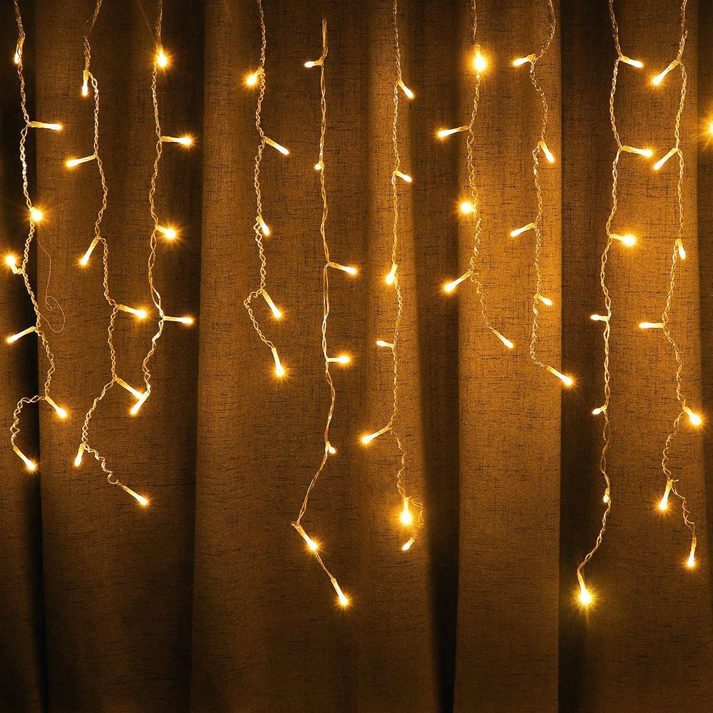 4M-12M LED Icicle String Lights Fairy Curtain Birthday Lights Garland For Outdoor Garden Party Home Street 2025 New Year Decor
