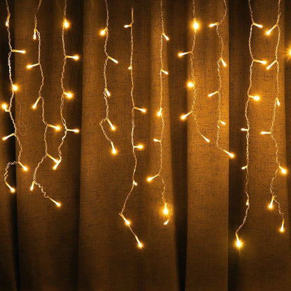 4M-12M LED Icicle String Lights Fairy Curtain Birthday Lights Garland For Outdoor Garden Party Home Street 2025 New Year Decor
