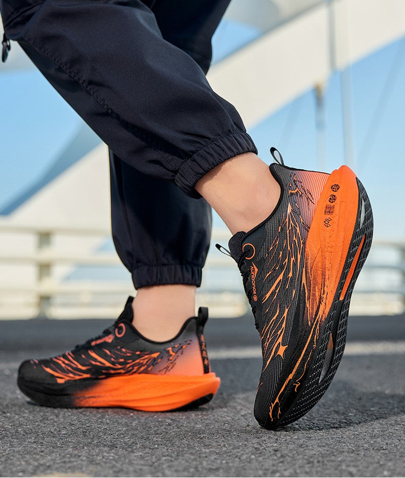 Fluorescence  Running Shoes Carbon Board Marathon Men Sports Lightweight Women's Comfortable Athletic Nonskid Sneakers Casual