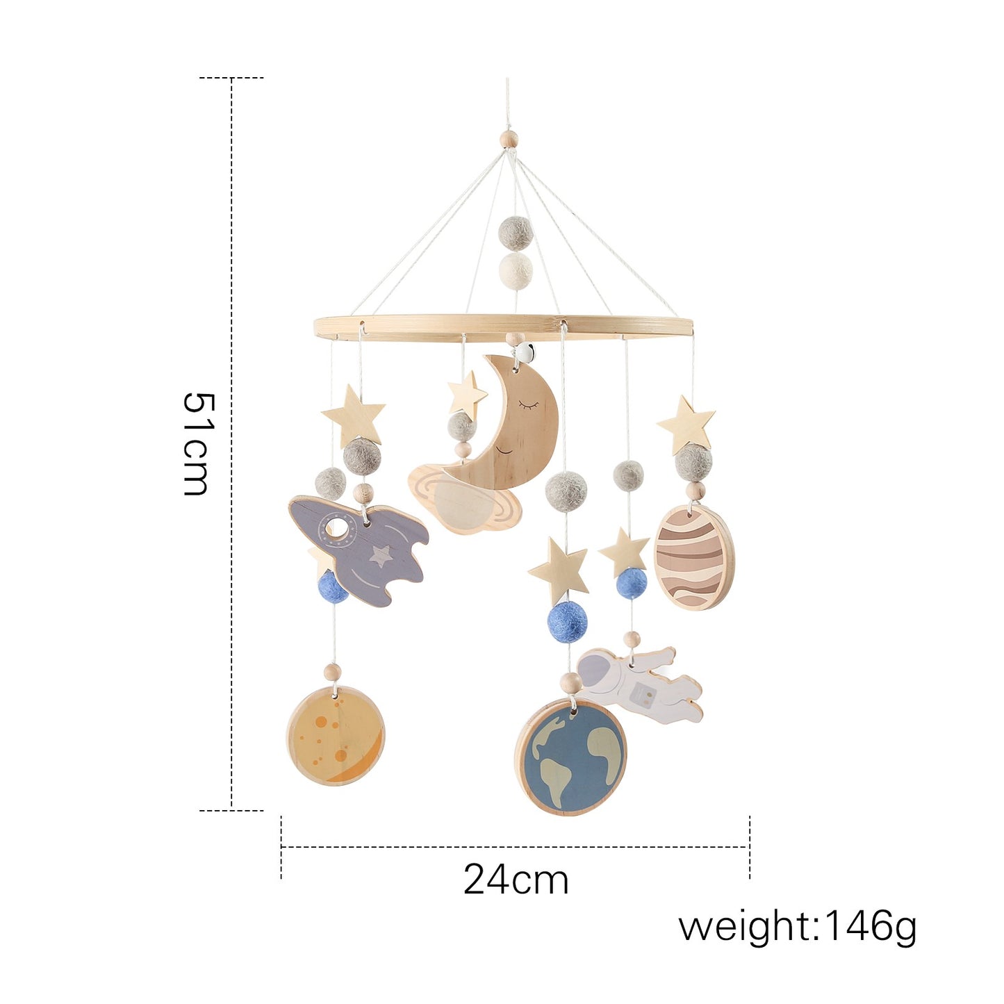7Pcs  Assembly Rattles Bracket Set Infant Crib Mobile Bed Bell Bracket Protection Newborn Baby Toys Wooden Bed Bell Accessories