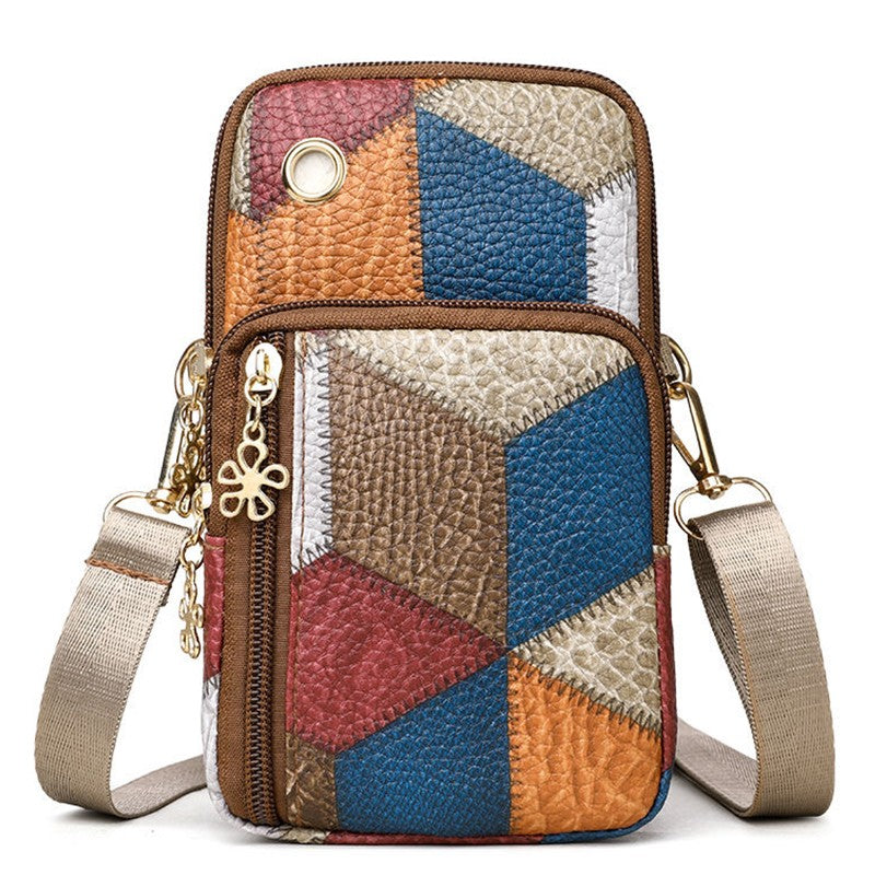 Trendy Diamond Pattern Patchwork Shoulder Bag Women's Multi-zipper Casual Crossbody Bag for Daily Shopping Commute