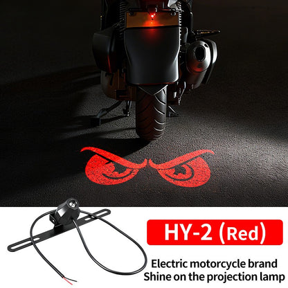 Luz de projeção de motocicleta e veículo elétrico olho de diabo LED de alta definição luz de placa anti-colisão traseira mod