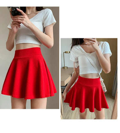 Bubble Short Skirt Women Half Skirt Anti Exposure High Waist Sun Underwear Hundred Pleats