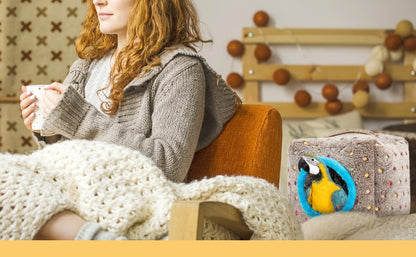 Casa Quentinha de Pelúcia para Pássaros, Caverna Suspensa, Ninho, Cama, Brinquedo para Pássaros Grandes, Araras, Papagaios-Cinzentos, Cacatúas, Papagaios, Inverno