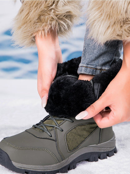 Winter Women's Snow Boots High Top Hiking Boots for Women Winter Outdoor Walking Sneakers Waterproof Plush Warm Platform Boots
