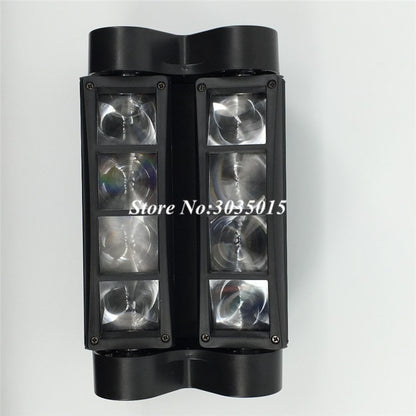 2pcs/lot 8x3W Mini Led Spider Light Sound Mode LED Moving Head Lights led Beam Stage Dj Bars Party DMX512 disco lighting