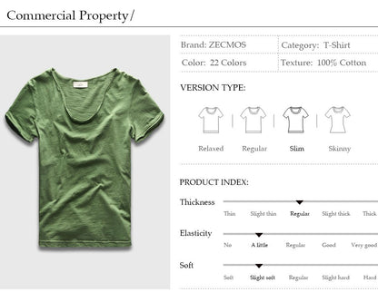 Zecmos Brand Men T-Shirt Plain Hip Hop Fashion Casual V Neck T Shirt Best Seller for Men Short Sleeve Man Top Tees