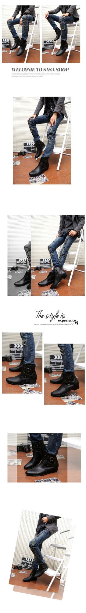 Hot Sale Luxury Chelsea Boots Men Pointed -toe Mens White Boots Black British Style High-heel Men Dress Boots Design Ankle Boot