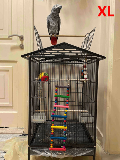 Escada e Balanço Coloridos de Madeira para Pássaros - Habitat Perfeito para Papagaios Pequenos