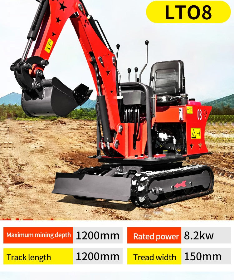 Mini Escavadeira Diesel Personalizada 1600kg para Agricultura, Pomar, Vala, 1ton, 1.6ton