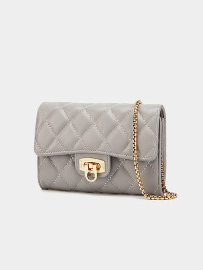 Stylish women's quilted handbag/wallet highquality PU leather crossbody bag casual portable versatile women's clutch