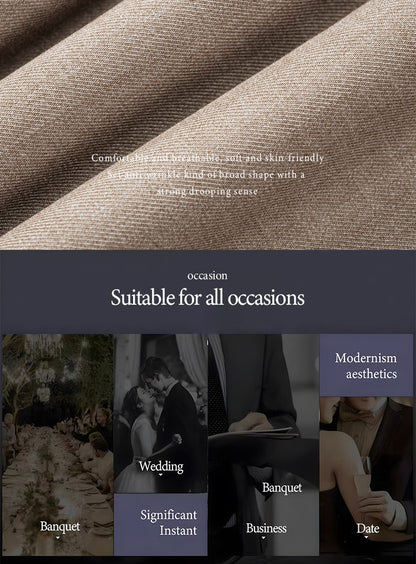 ST Cassy Elegant man suit for wedding Slim Fit Double Breasted Multiple buttons Casual Business man 2 piece outfit set