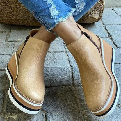 Boots Women New Flat Women's Boots Zipper Women Shoes Plus Size Ankle Boots Keep Warm Fashion Botas Mujer Winter Shoes