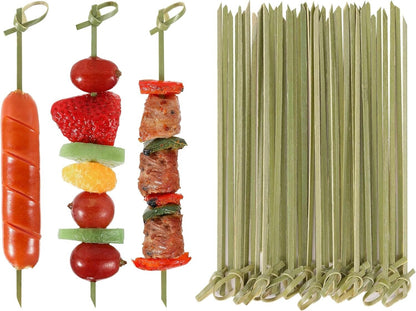 Palitos de Coquetel Espetos de Nó de Bambu Natural Palitos de Comida Mini Palitos de Dente Decorativos para Bebidas Frutas e Guarnição de Tábua de Frios