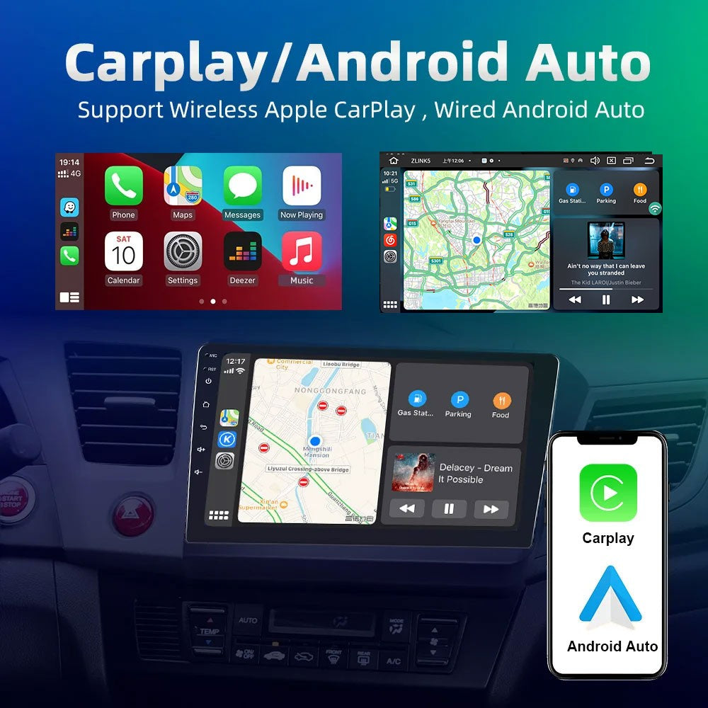 Podofo 2 Din Android Car Radio Multimidia Video Player For Honda CRV 2002-2006 GPS Navigation 2din Carplay Auto Stereo No DVD