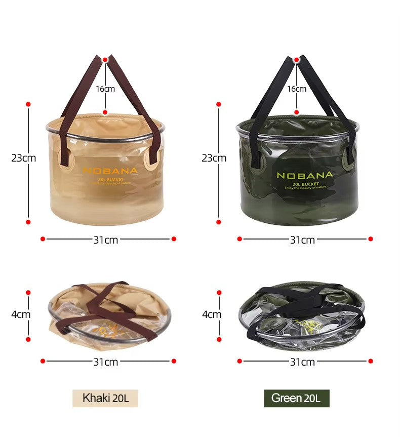 Camping Portable Folding Water Bucket 20L/30L Large Capacity Telescopic Container for Camping, Hiking, Fishing