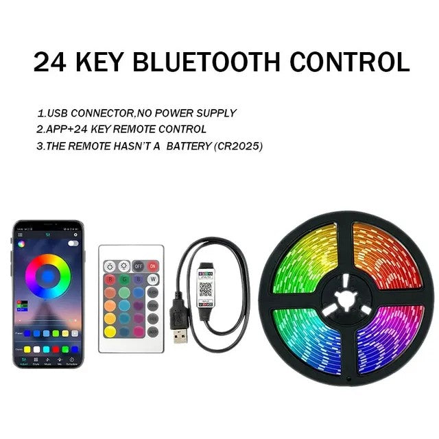 RGB LED Strip Light 5050 Bluetooth APP IR Remote Control USB 1M 2M 3M 4M 5M 10M 15M 20M 25M 30M Festival Deco Backlight For Home