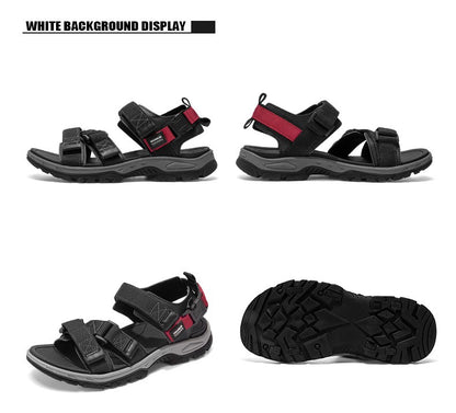 Flat Sandals Summer Mens Breathable Holidays Beach Shoes Open-Toe Outdoor Casual Travel Hiking Sandials
