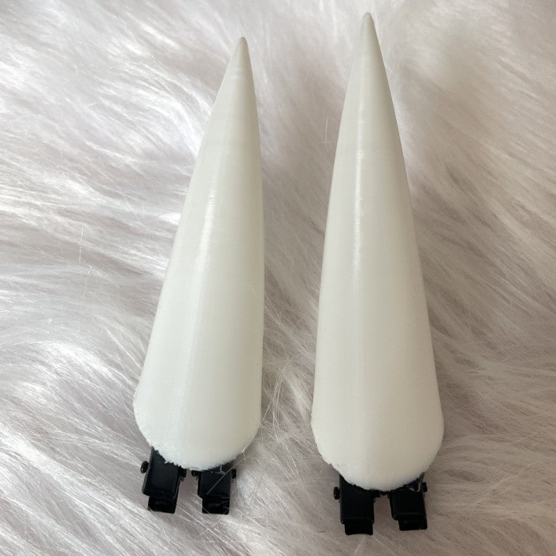10/14/18cm Halloween Hair Clip White Punk Demon Horn Hairpin Gothic Party Cosplay Costume Pin Hairpins Costume Horn Accessories