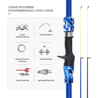 Portable telescopic camouflage children's fishing rod with rotating adjustment throwing rod outdoor fishing accessories tools