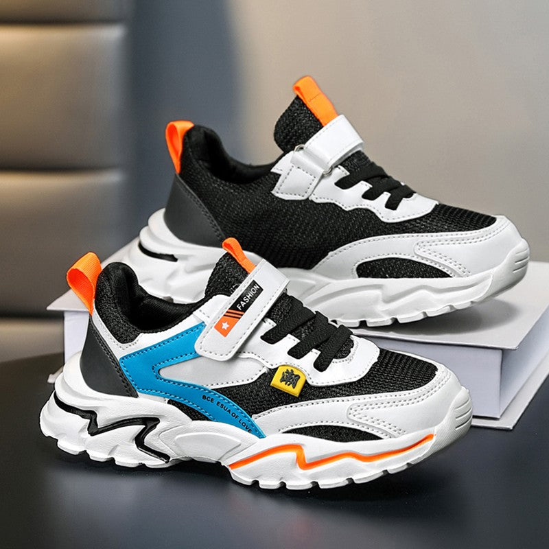 Kids Sports Shoes Boys Sneakers Trendy Non-Slip Running Walking Shoes For School Children Lightweight Casual Tennis Footwear